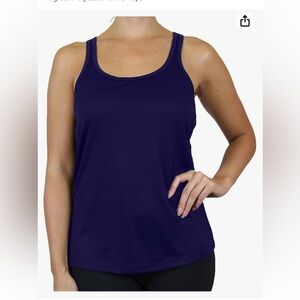 Galaxy by Harvic Womens Moisture Wicking Racerback Tagless Tanks Tops XL blue